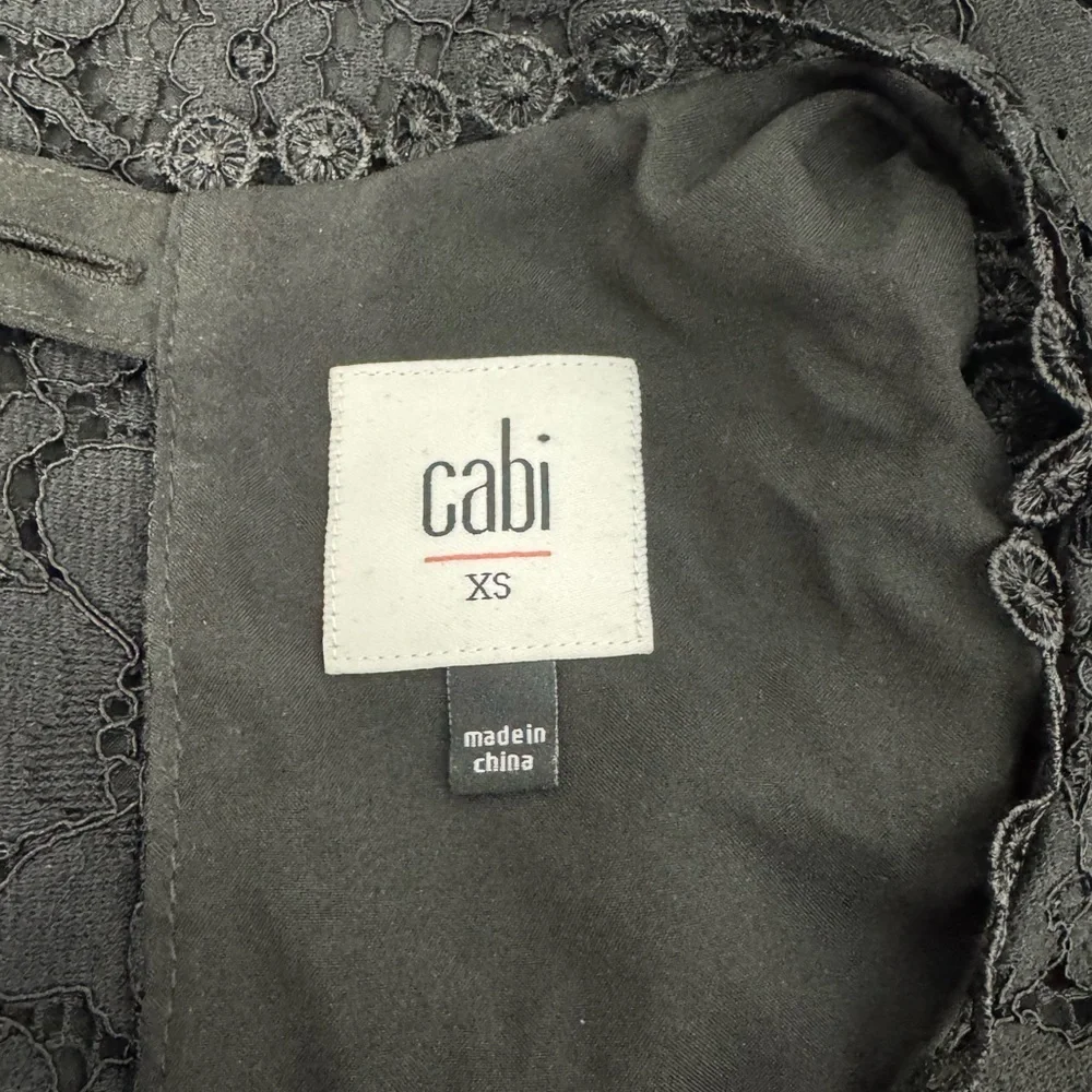 Cabi Black Lace Detail Top Size XS - Picture 2 of 10